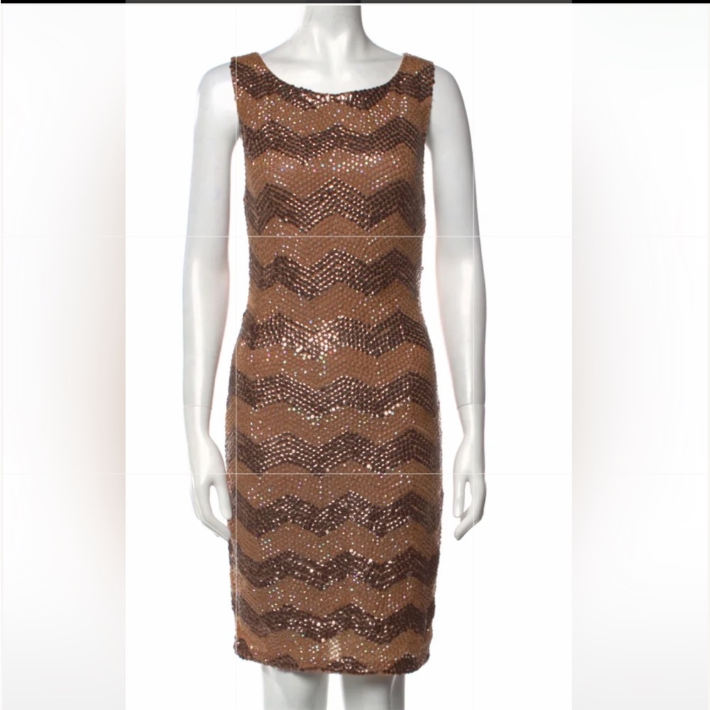 Alice & Olivia Zigzag Sequin Shift Party Dress. S… - image 1